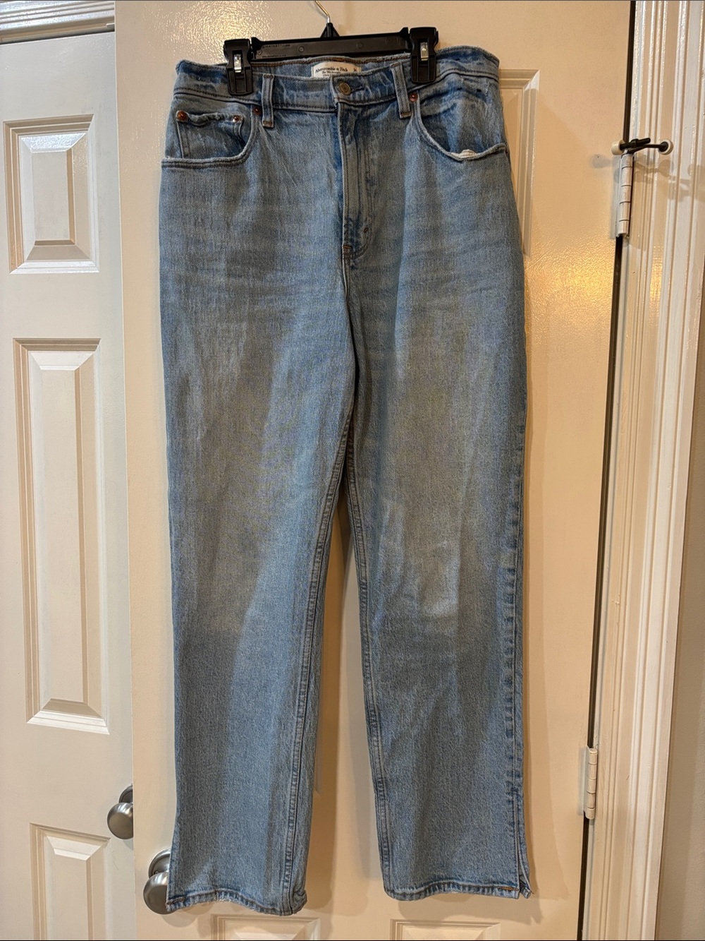Abercrombie & Fitch Light Blue High-Rise Straight Jeans